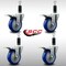 Service Caster 4'' SS Blue Poly Swivel 1-1/8'' Expanding Stem Caster Set Total Lock Brake, 4PK SCC-SSEXTTL20S414-PPUB-BLUE-118-4 - alternate 4